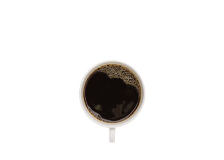 Hot coffee cup isolated on white backgroundの写真素材