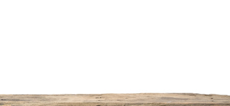 Old wooden plank  space for products isolated on white backgroundの写真素材