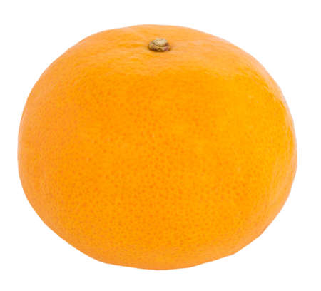 One orange fruit isolated on whiteの写真素材