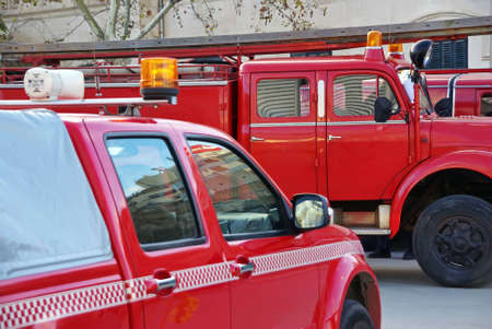 Several red patrol cars in an emergencyの写真素材