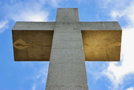 Cross monument in Sant Salvador (Majorca - Spain)の写真素材