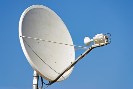 Parabollic Antenna to receive satellite signalの写真素材