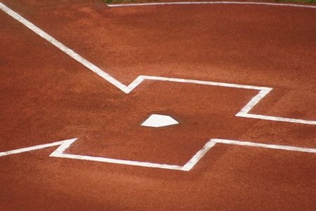 Home Plate Before the Gameの写真素材