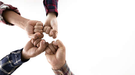 group of like-minded people cupping their palms togetherの写真素材