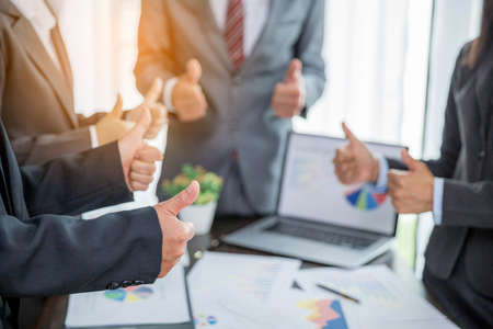 Group professional business people person working together to analyze in office, work together to...