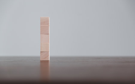 Blank wood cube or wooden block object for background use with copy space. Circle or square box toys for inserting concept icon symbol of business education strategy success. geometry for creativity.の写真素材
