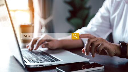 Searching information data on internet networking concept. Data Search Technology Search Engine...