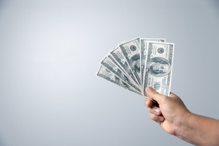 100 dollar cash bill is the biggest note bank. Financial investment success. Currency in America is...