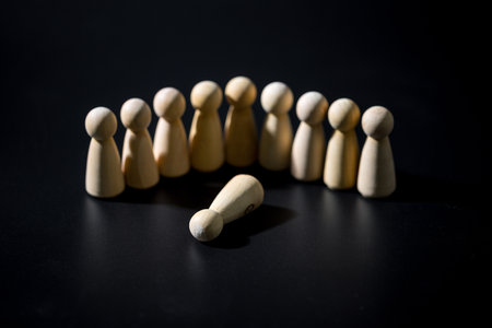 A leadership or teamwork style is a type of strategy idea in leading and teamwork building. The wooded teamwork or leadership style is the symbol of leading concept. Good companies have good leaders.の写真素材