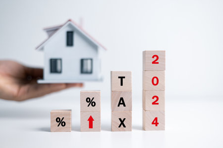 In 2024, businesses looking to invest in real estate may consider buying rental property. Property taxes, houses, planning percentages will increase likelihood of purchasing and making good profits.の写真素材