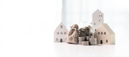 Home loans and real estate business concept. Mortgage from the bank for a property investment is a...
