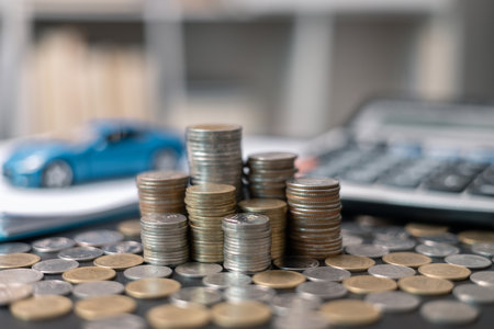 Business concept involved using finance calculator to determine premium for vehicle policy, ensuring...