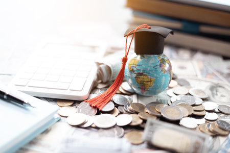 Earning degree in medicine requires significant saving and investment in education with careful financial planning crucial for aspiring doctors navigating banking and money management during studies.の写真素材