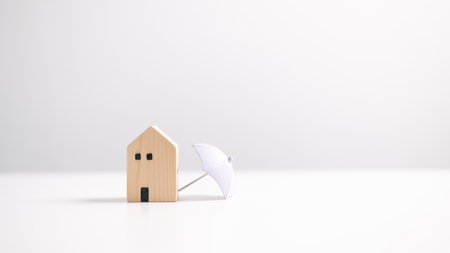 Home insurance provides security and protection for your house, property, and mortgage, ensuring your business and financial investments are taken care of. insurance, protect, care, home, house, loanの写真素材