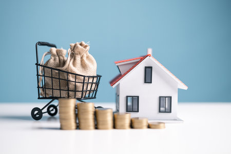 Buy a house, save money for a loan, understand home equity, and consider the value of insurance while collecting coins for additional funds. home, house, loan, equity, save, value, buy, money, coin.の写真素材