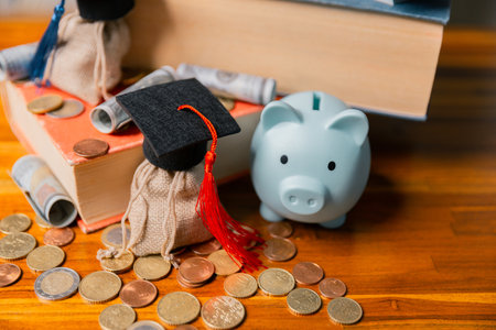 Saving money and investing in education abroad can lead to future success despite the expense, paving way for valuable learning and financial growth. motivation, strategy, analysis, ambition, adviceの写真素材