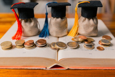 Saving money and investing in education abroad can lead to future success despite the expense, paving way for valuable learning and financial growth. motivation, strategy, analysis, ambition, adviceの写真素材