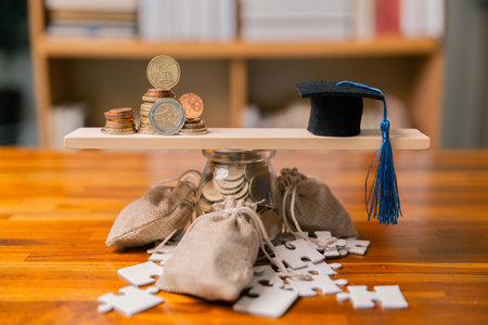 Planning for education abroad involves saving money and making wise investments in finance, which can lead to graduation success, future wealth, cognitive growth, and well-managed budget. hat, ideaの写真素材