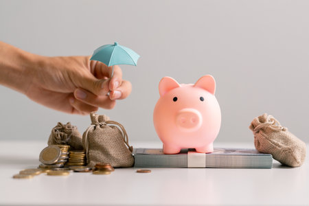 Saving money through wise investments and regular bank deposits can help build wealth and secure financial stability of business. balance, education, interest, price, safety, stack, buy, desk, loanの写真素材
