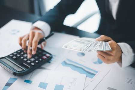 Business growth, decided to invest money in stock market, financial strategies and banking expertise to income substantial stack of investment capitalize on trade opportunities within economy return.の写真素材