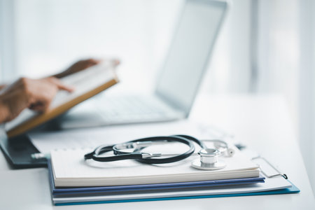 Concept business doctor education essential globalization, student learn and study in university and college to master knowledge needed travel global economy. book stethoscope for medical health careの写真素材