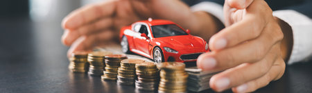 Concept business vehicle finance protection office plan investment buy sell car ensuring idea...