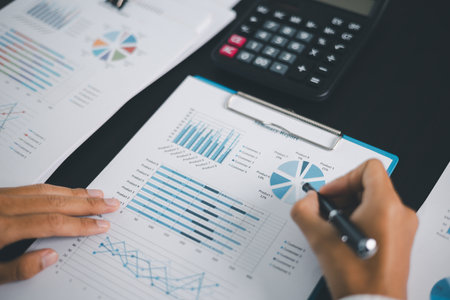 Business growth, decided to invest money in stock market, financial strategies and banking expertise to income substantial stack of investment capitalize on trade opportunities within economy return.の写真素材
