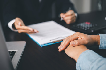 Business people signing contract making deal with life insurance agent Concept for consultant health...