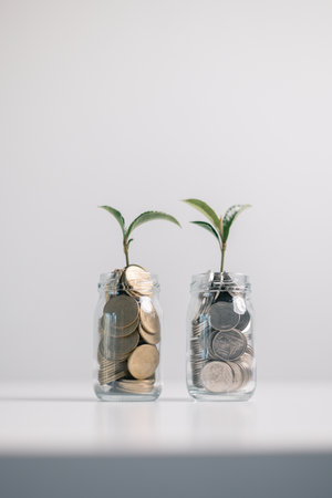 Business concept growth involves strategic financial management money loan investment bank real estate economic development encourage save buy home car education income stack investment economy returnの写真素材