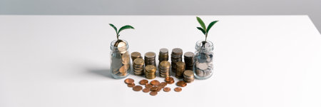 Business concept growth involves strategic financial management money loan investment bank real estate economic development encourage save buy home car education income stack investment economy returnの写真素材