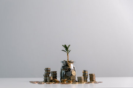 Business concept growth involves strategic financial management money loan investment bank real...