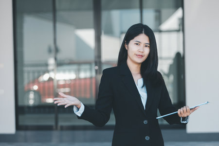 Woman hand hold key buy home model business concept involves sell financial management investment bank loan ownership income economy finance investments purchasing apartment blur background estateの写真素材