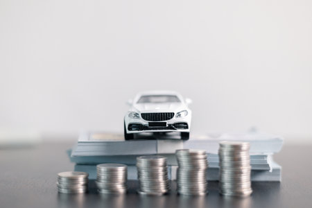 Business car concept growth involves strategic financial management money loan investment bank real...