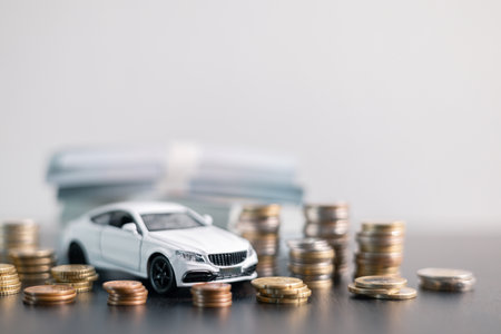 Business car concept growth involves strategic financial management money loan investment bank real...