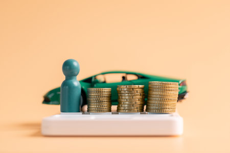 Business car concept growth involves strategic financial management money loan investment bank real...