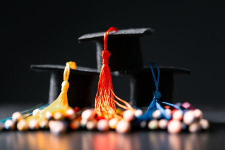 Concept education is business scholarship essential idea globalization, mortarboard students learn...