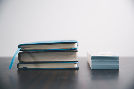 Concept education is business idea scholarship blur background essential globalization, saving students capital monthly learn and study in universities and advisor save involves books financial bannerの写真素材