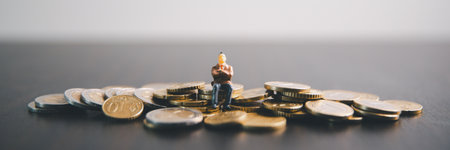 Save invest money in stock coin market, Business growth, financial strategies and banking expertise to income substantial stack of investment capitalize on trade opportunities within economy return.の写真素材