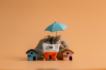 Insurance background money coin concept business protection finance sale financial investment buy automobile purchase loan deal agent rent rental premium assurance save banking tax return calculationの写真素材