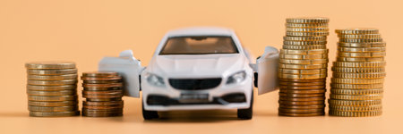 Business car concept growth involves strategic financial management money loan investment bank real estate economic development encourage accountancy save coin buy stack investment economy returnの写真素材