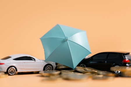 Concept business vehicle finance protection office plan investment buy sell coin car ensuring idea financial security. automobile agent tax protect purchase insurance and secure favorable loan dealの写真素材