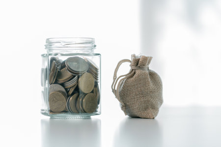 Business save money coin growth concept involves strategic financial management investment loan bank real estate economic development encourage buy income stack investment economy return accountancyの写真素材