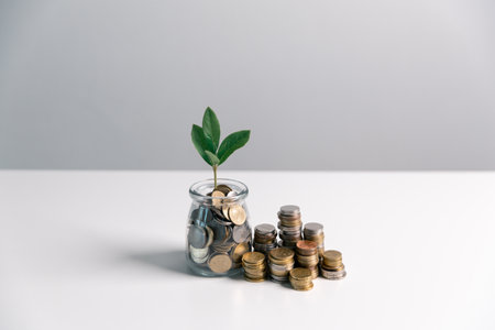 Business concept growth involves strategic financial management money loan investment bank real...