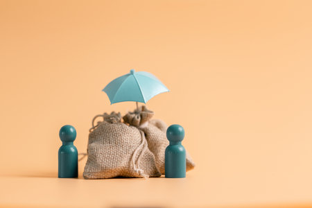 Insurance background money coin concept business protection finance sale financial investment buy automobile purchase loan deal agent rent rental premium assurance save banking tax return calculationの写真素材