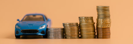 Business car concept growth involves strategic financial management money loan investment bank real estate economic development encourage accountancy save coin buy stack investment economy returnの写真素材