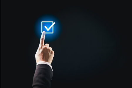 Compliance and security, businesses use detailed checklists to review and validate tasks, mark approved items, conduct audits and surveys, support research, and generate reports that help reduce risk.の写真素材