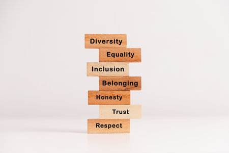 Culture of equity, diversity, inclusion, belonging-built on honesty, trust, respect-fosters togetherness, empowers individuals to achieve personal growth, career advancement, collective achievement.の写真素材