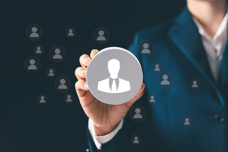 Company compete to recruit right candidate, human resources teams conduct interviews, data-driven analysis to assess soft skill, ensure effective selection of team members with the ideal skill set.の写真素材