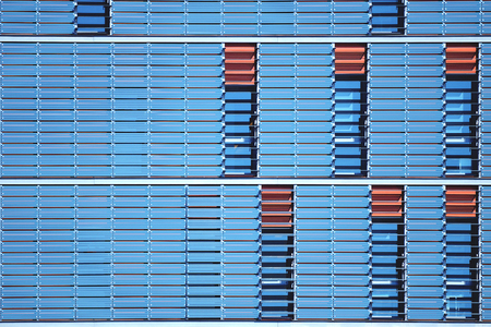 Abstract blue background. Modern architecture with empty copy space.の写真素材