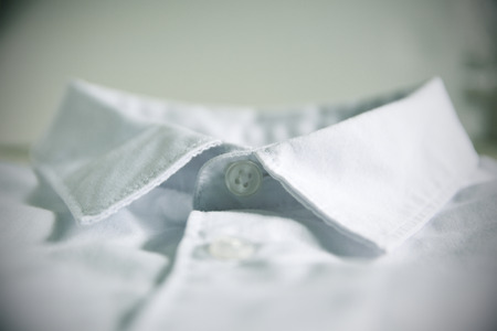 White shirt necklace neck detail. Clothing empty background and copy space for Editor's text.の写真素材